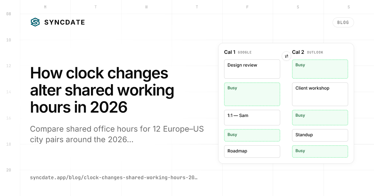 How clock changes alter shared working hours in 2026