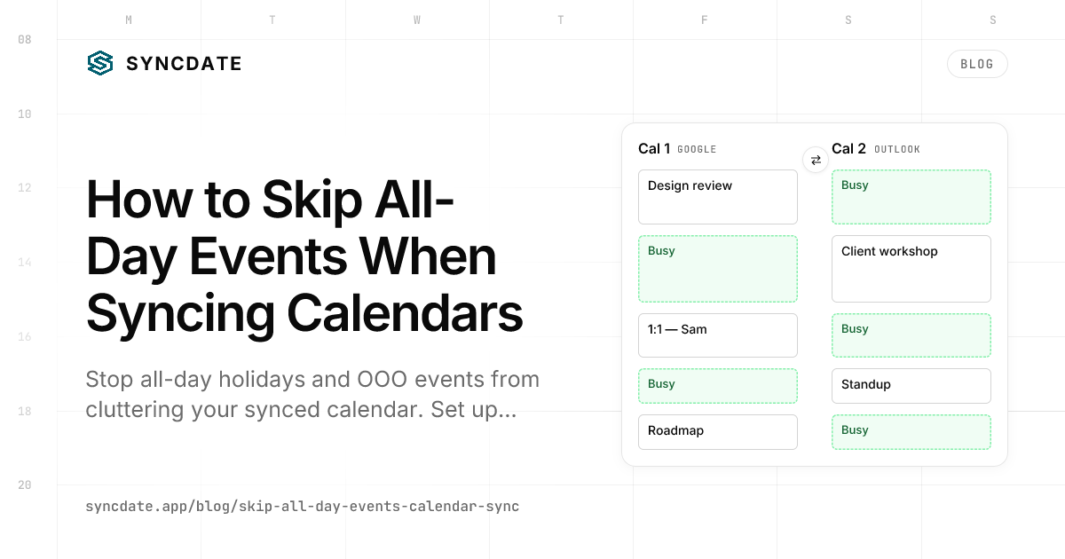How to Skip All-Day Events When Syncing Calendars